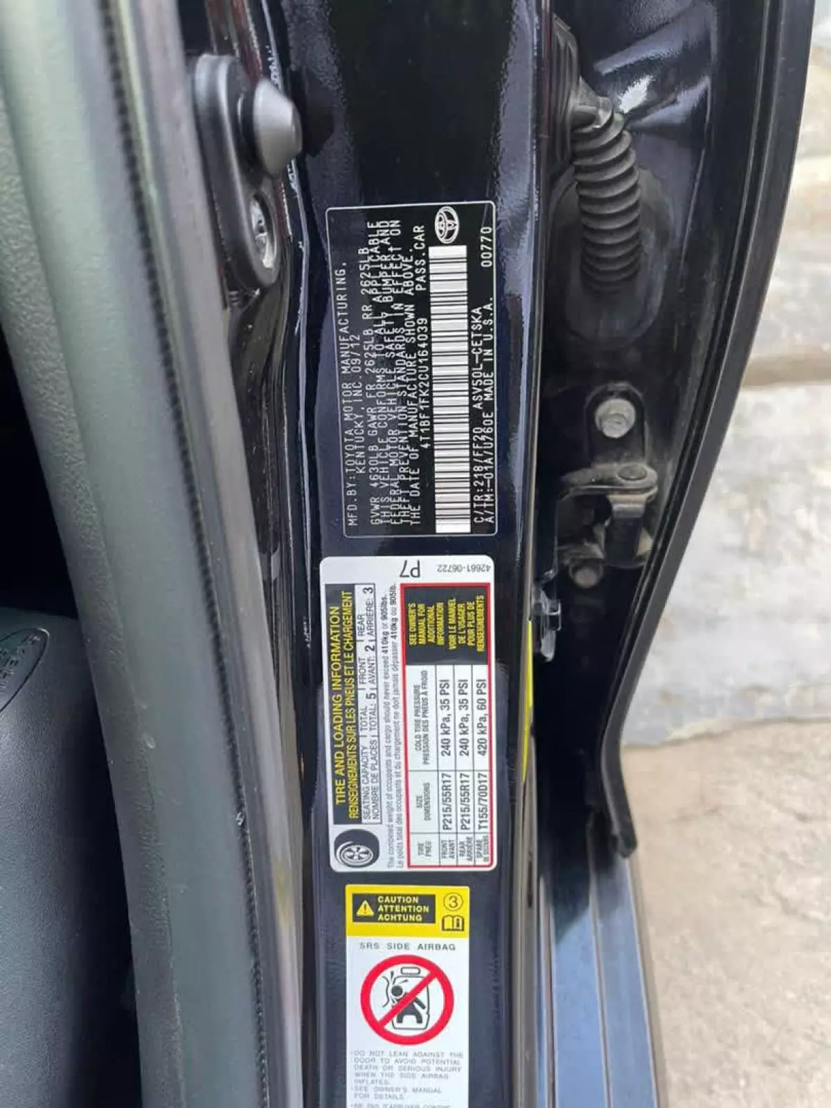Toyota Camry - 2012