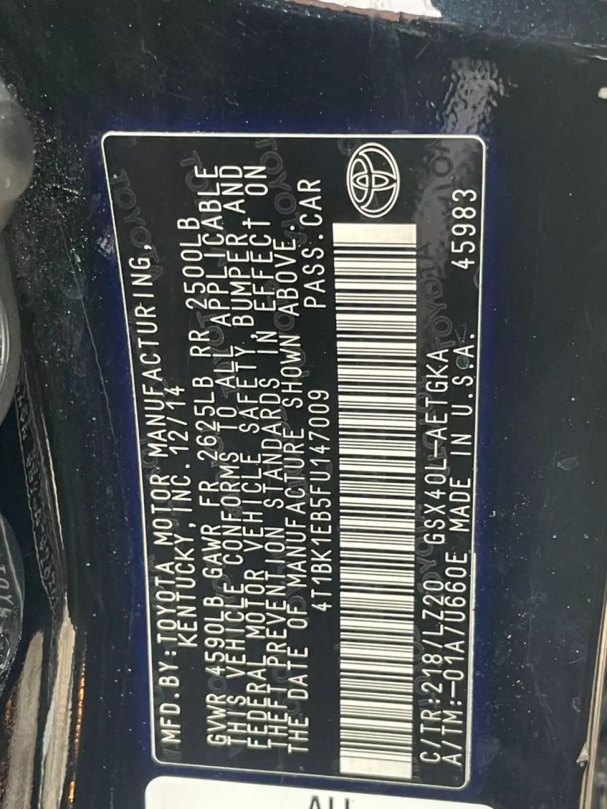 vinNumber