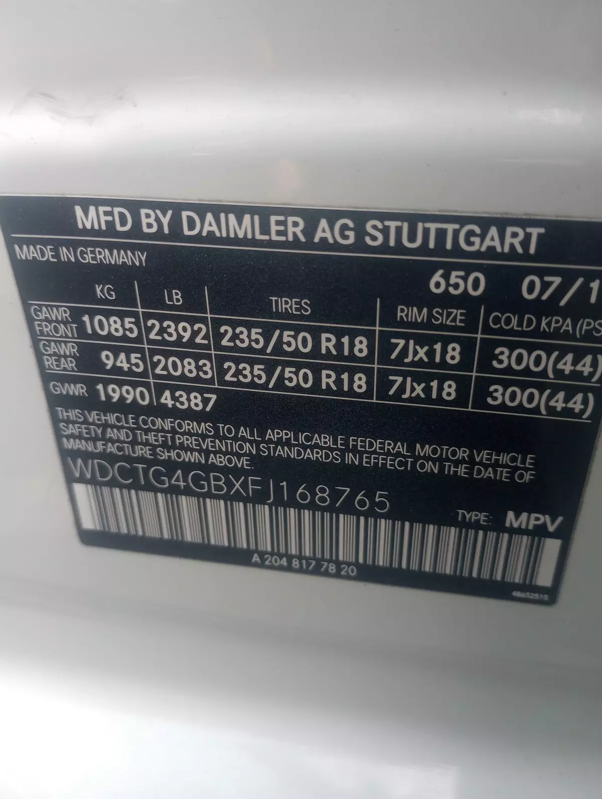 vinNumber