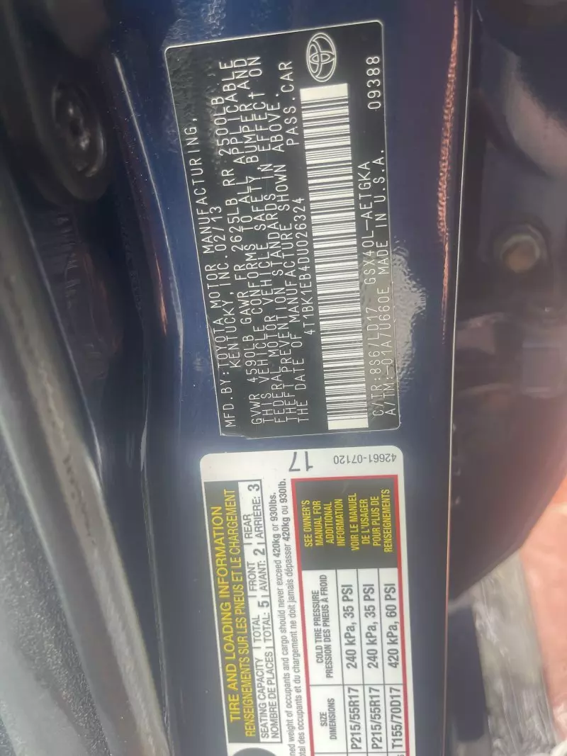 Toyota Avalon   - 2013