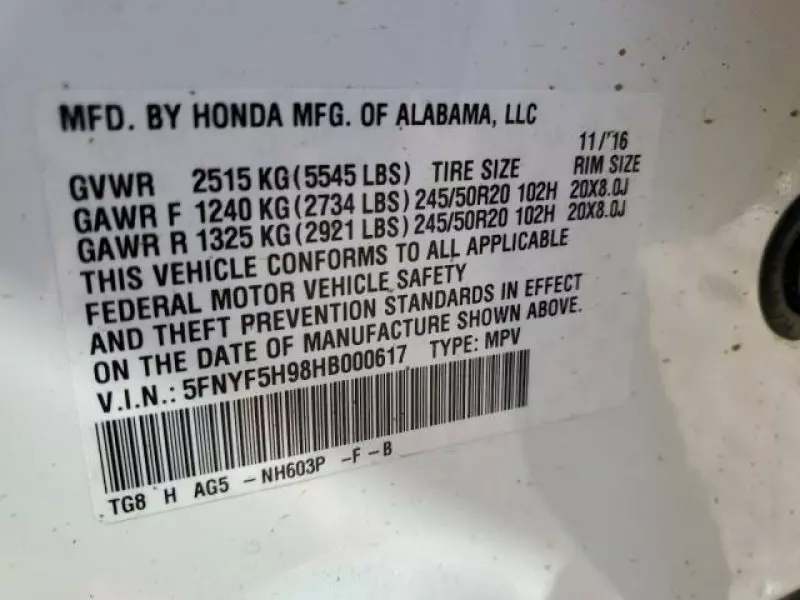 Honda Pilot   - 2017