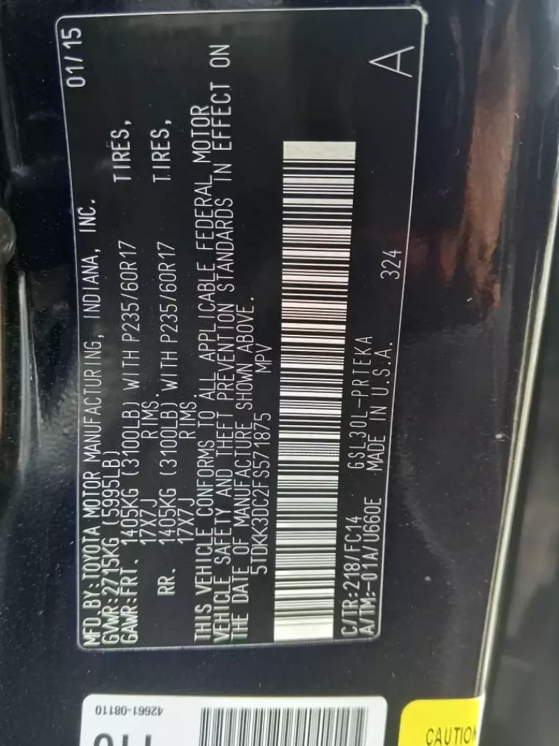 Toyota Sienna   - 2015