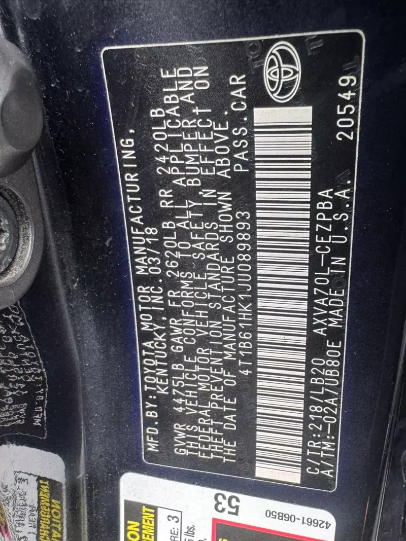 Toyota Camry   - 2018