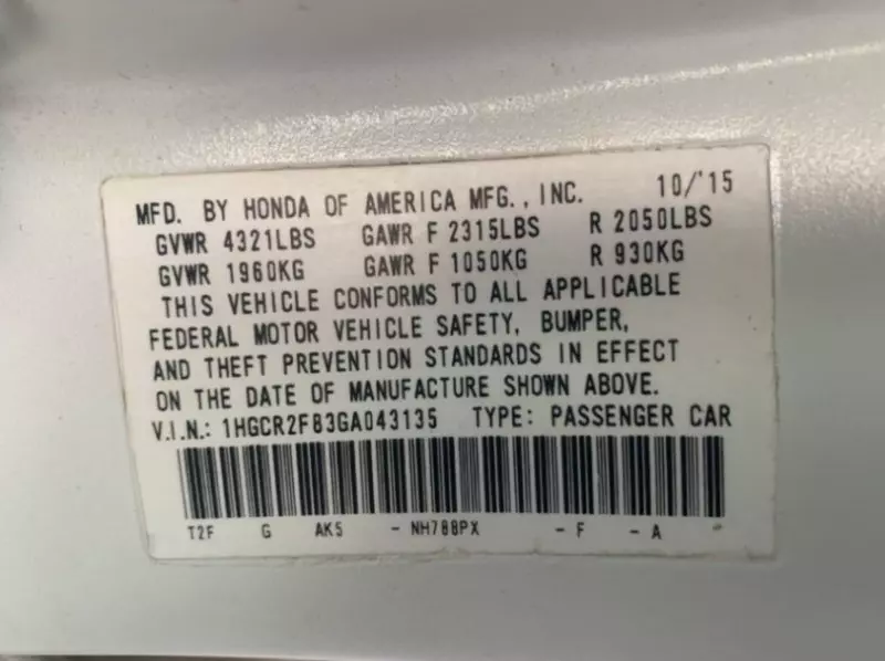 Honda Accord   - 2016