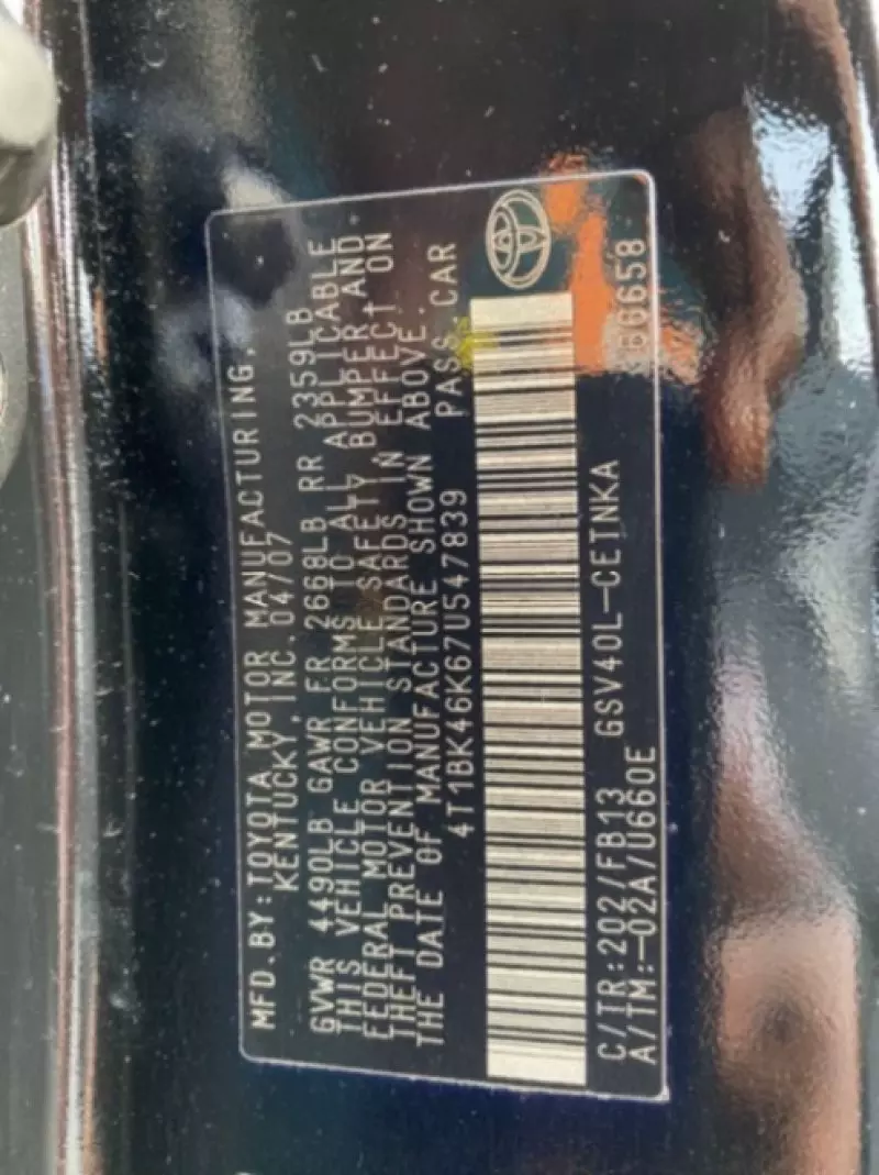 Toyota camry   - 2007
