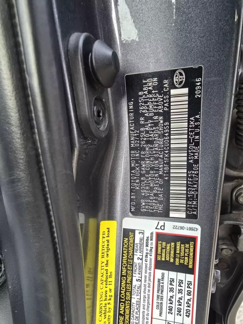 Toyota Camry   - 2012