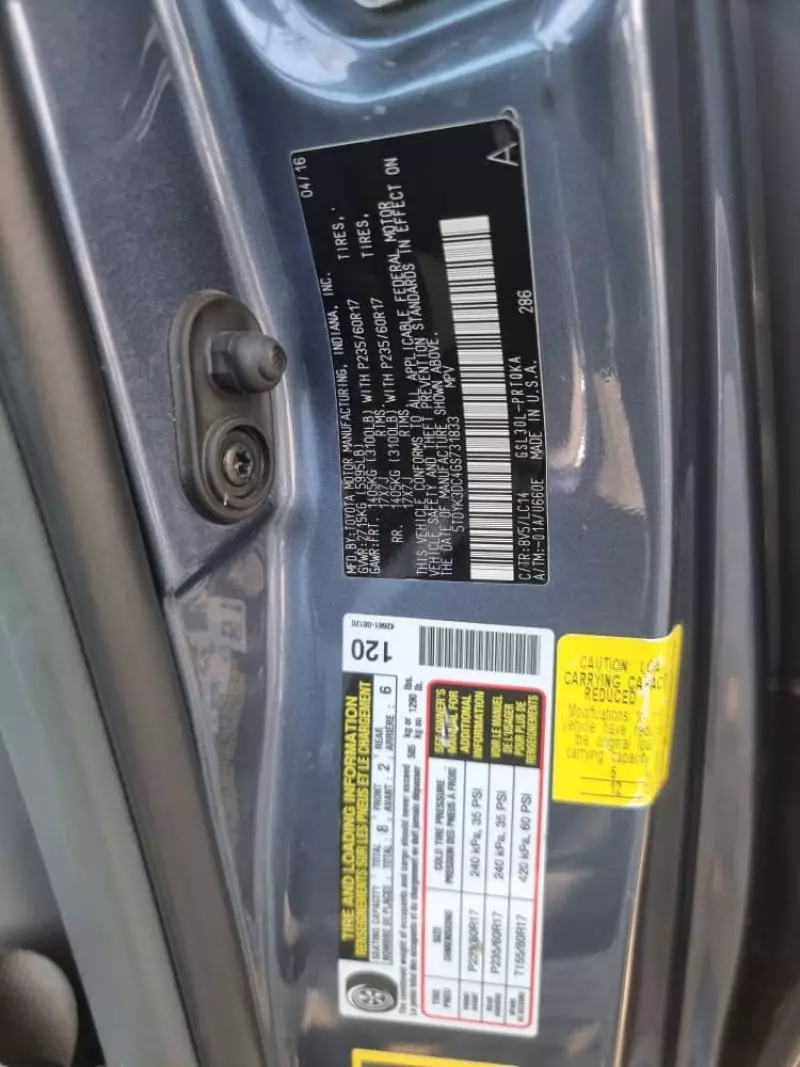 Toyota Sienna   - 2016