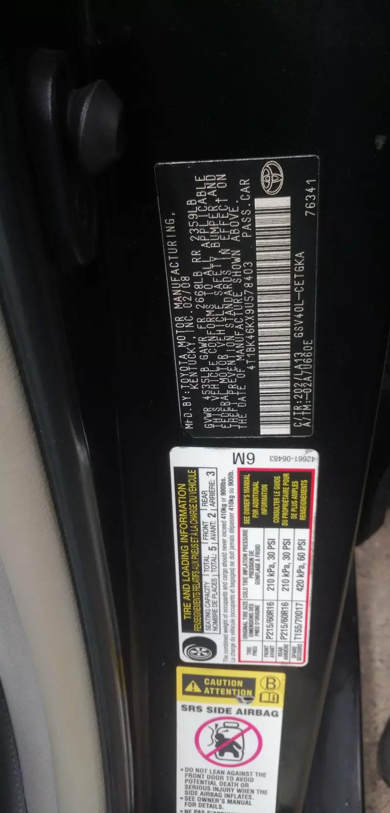 Toyota Camry   - 2008