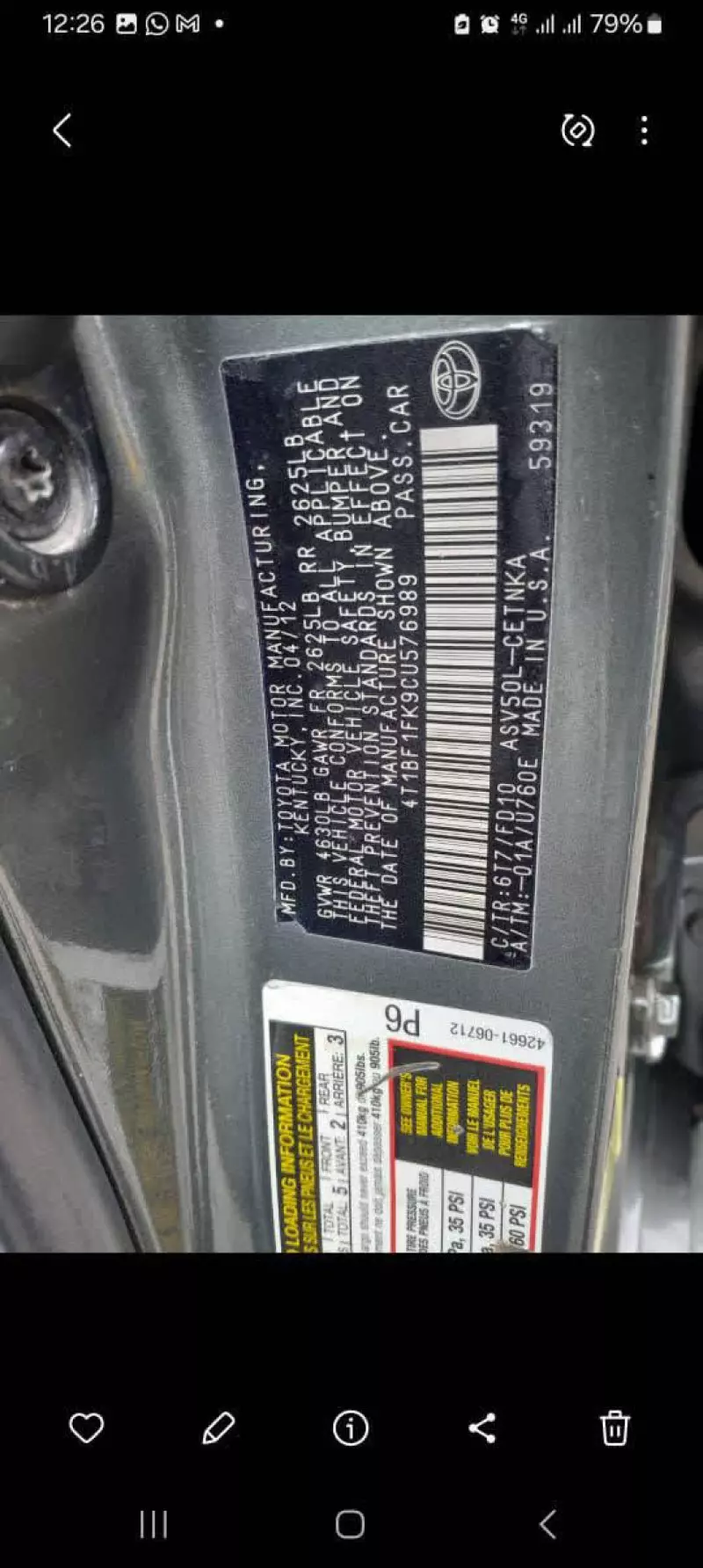 Toyota Camry   - 2012