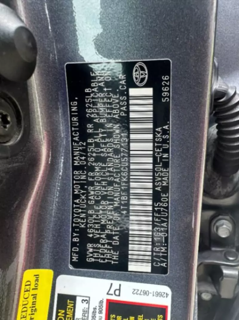 Toyota camry   - 2012